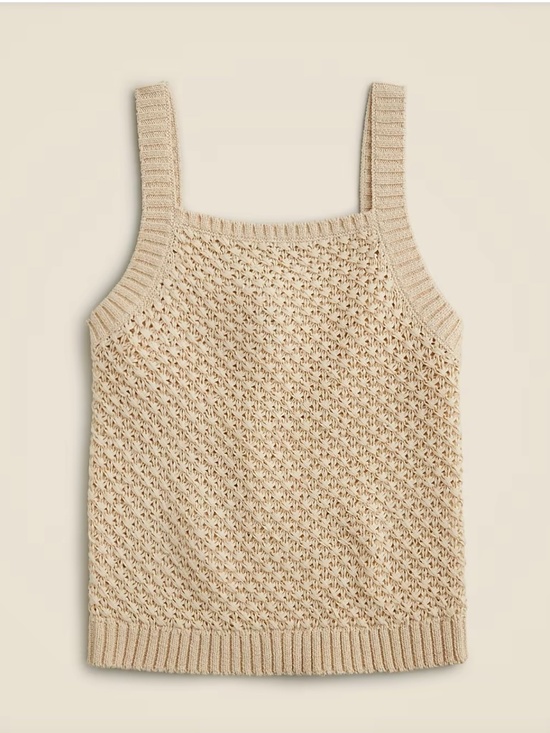 J. Crew Tops - NWT J. Crew Basket-stitch Sweater Tank in Buff Clay size XS BZ499